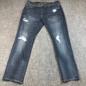 American Eagle Men's Dark Wash Distressed Jeans